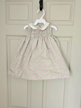 2/$20 Gap Floral Peter Pan Collar Girls' Dress - Pink & Green